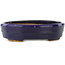 Maceta ovalada para bonsái de color azul oscuro de Hattori - 140 x 110 x 37 mm