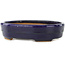 Maceta ovalada para bonsái de color azul oscuro de Hattori - 140 x 110 x 37 mm