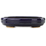 Oval dark blue bonsai pot by Hattori - 167 x 130 x 35 mm