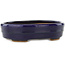 Maceta ovalada para bonsái de color azul oscuro de Hattori - 140 x 110 x 37 mm