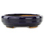 Oval dark blue bonsai pot by Hattori - 167 x 130 x 35 mm