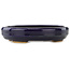 Oval dark blue bonsai pot by Hattori - 167 x 130 x 35 mm