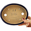 Oval dark blue bonsai pot by Hattori - 167 x 130 x 35 mm