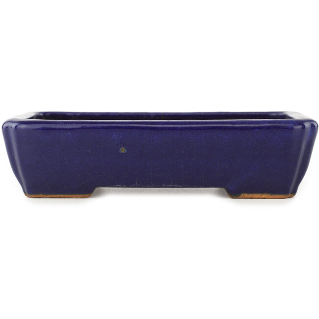 Maceta rectangular para bonsái de color azul oscuro de Hattori - 155 x 117 x 38 mm