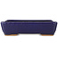 Rectangular dark blue bonsai pot by Hattori - 155 x 117 x 38 mm