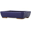 Rectangular dark blue bonsai pot by Hattori - 155 x 117 x 38 mm