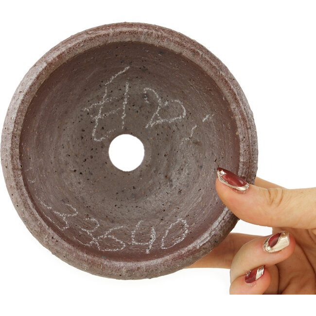 Pot à bonsaï rond non émaillé de Bonsai - 123 x 123 x 58 mm