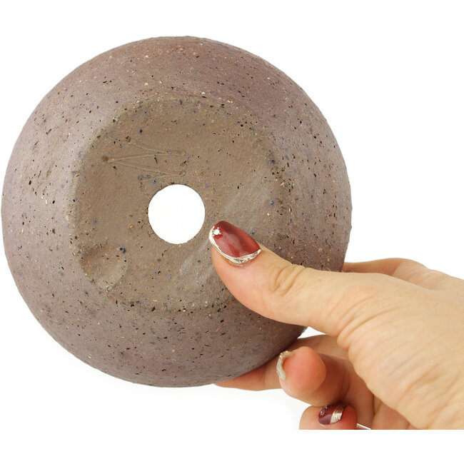 Pot à bonsaï rond non émaillé de Bonsai - 123 x 123 x 58 mm
