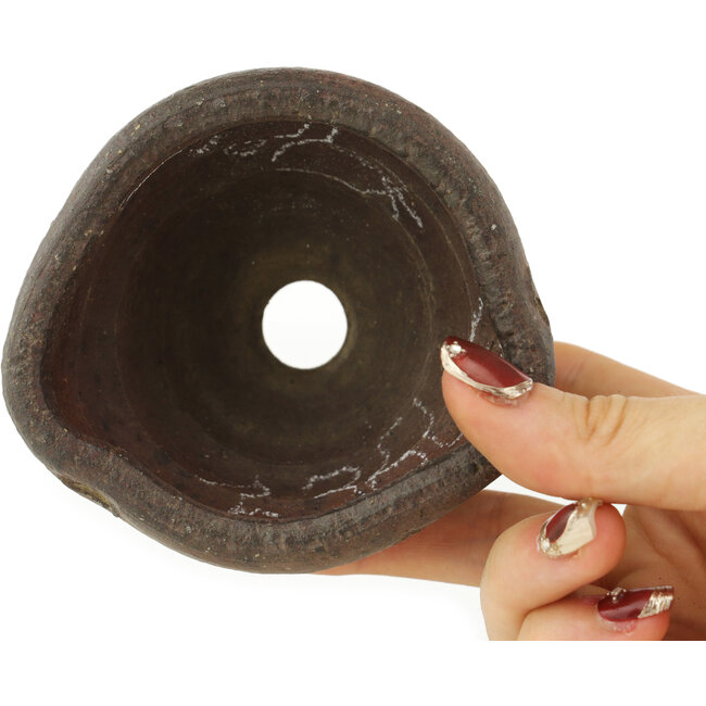 Pot à bonsaï rond non émaillé de Bonsai - 95 x 95 x 60 mm