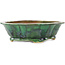 Pot à bonsaï vert Mokko de Seizan - 180 x 160 x 52 mm