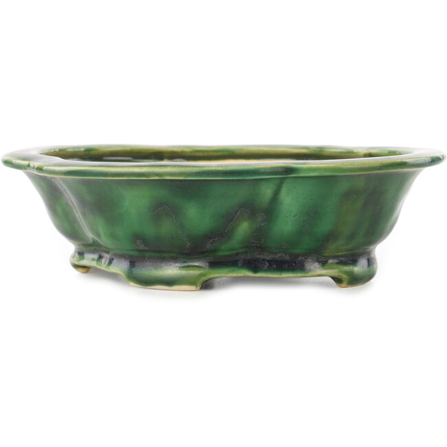 Pot à bonsaï vert Mokko de Seizan - 180 x 155 x 50 mm