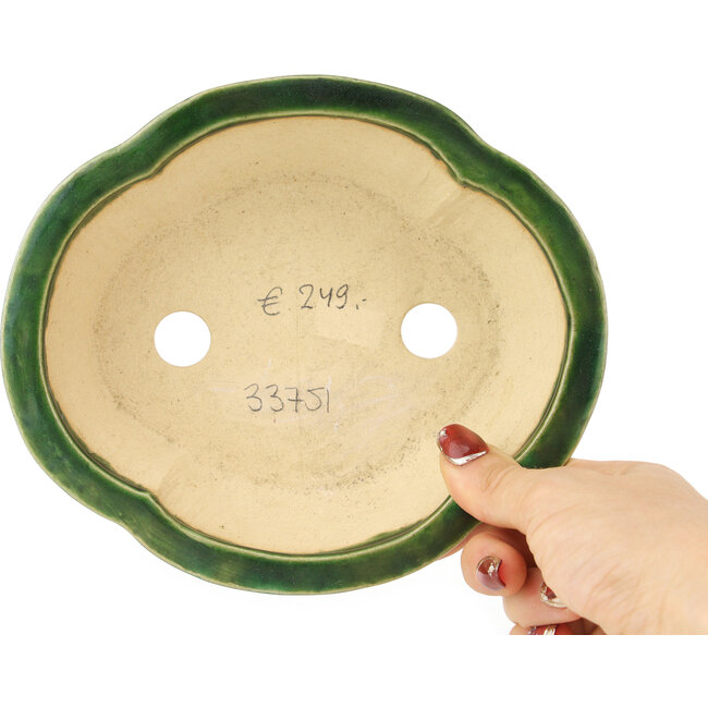 Vaso bonsai verde Mokko di Seizan - 180 x 155 x 52 mm