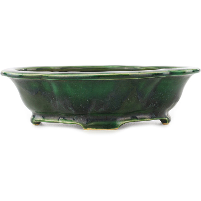 Pot à bonsaï vert Mokko de Seizan - 180 x 155 x 50 mm