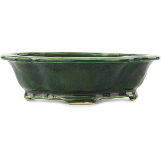 Mokko green bonsai pot by Seizan - 180 x 155 x 50 mm