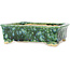 Maceta rectangular verde y azul para bonsái de Hama Jube - 162 x 130 x 50 mm