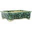 Maceta rectangular verde y azul para bonsái de Hama Jube - 162 x 130 x 50 mm