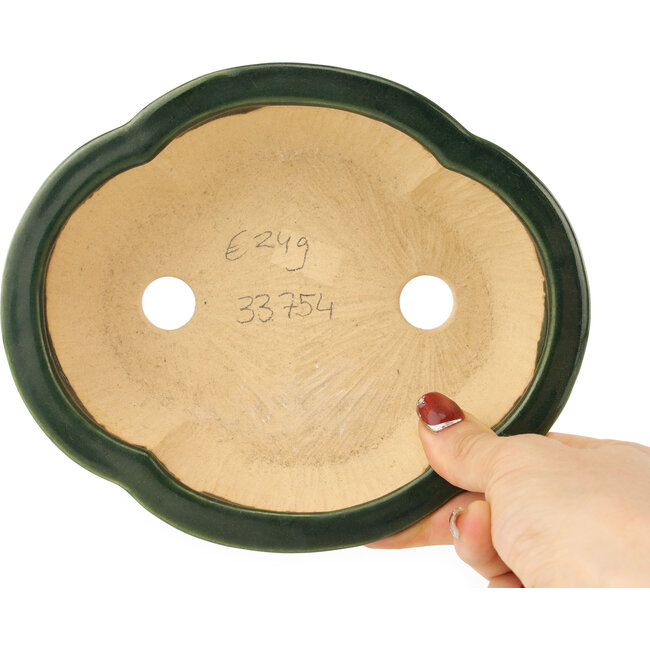 Mokko groene bonsai pot van Seizan - 180 x 155 x 50 mm