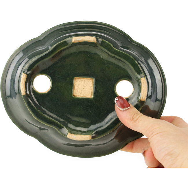 Mokko grüner Bonsaitopf von Seizan - 180 x 155 x 50 mm