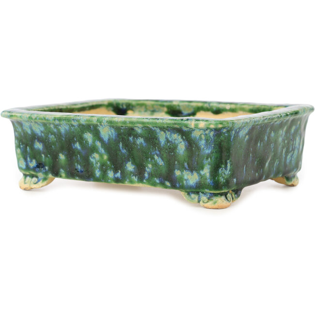 Vaso bonsai rettangolare verde e blu di Hama Jube - 162 x 130 x 50 mm