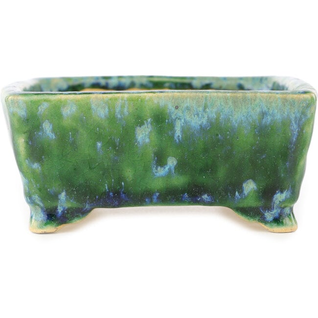 Vaso bonsai rettangolare verde e blu di Hama Jube - 137 x 124 x 52 mm