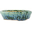Pot à bonsaï rond vert et bleu de Hama Jube - 157 x 157 x 47 mm
