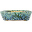 Pot à bonsaï rond vert et bleu de Hama Jube - 157 x 157 x 47 mm