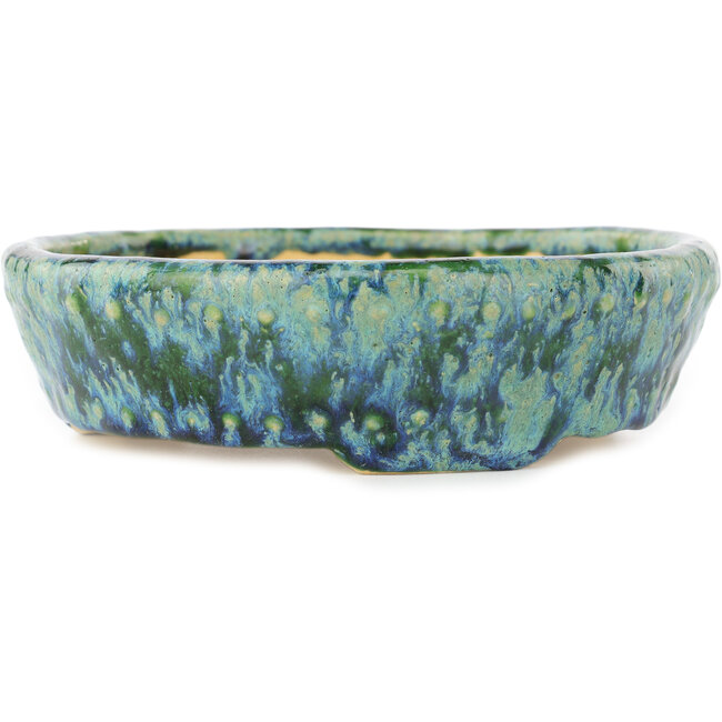 Runder grün-blauer Bonsai-Topf von Hama Jube - 157 x 157 x 47 mm