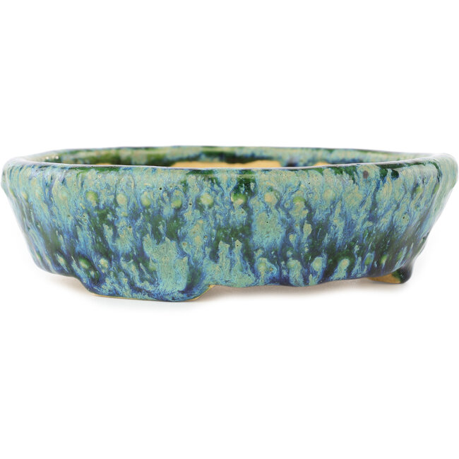 Runder grün-blauer Bonsai-Topf von Hama Jube - 157 x 157 x 47 mm