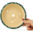 Pot à bonsaï rond vert et bleu de Hama Jube - 157 x 157 x 47 mm