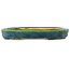 Pot à bonsaï ovale vert et bleu de Hama Jube - 170 x 130 x 25 mm