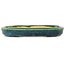 Pot à bonsaï ovale vert et bleu de Hama Jube - 170 x 130 x 25 mm