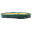 Pot à bonsaï ovale vert et bleu de Hama Jube - 170 x 130 x 25 mm