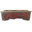 Maceta rectangular para bonsái de color rojo y verde de Hama Jube - 162 x 140 x 47 mm