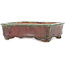 Maceta rectangular para bonsái de color rojo y verde de Hama Jube - 162 x 140 x 47 mm