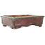 Maceta rectangular para bonsái de color rojo y verde de Hama Jube - 162 x 140 x 47 mm