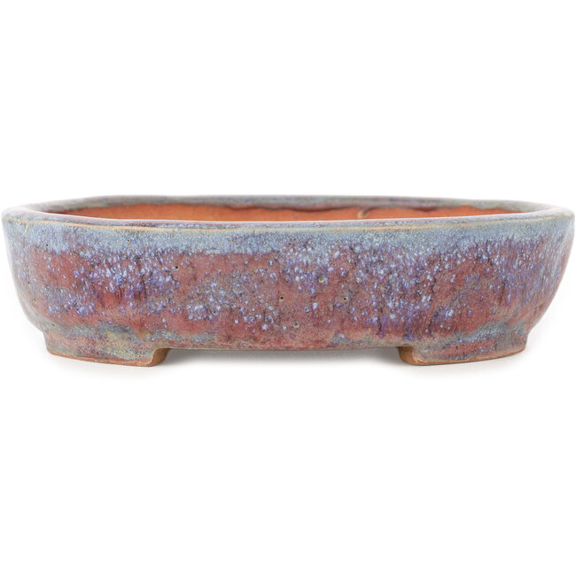 Pot à bonsaï rond rouge et bleu de Hama Jube - 173 x 152 x 43 mm