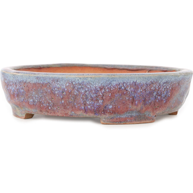 Pot à bonsaï rond rouge et bleu de Hama Jube - 173 x 152 x 43 mm