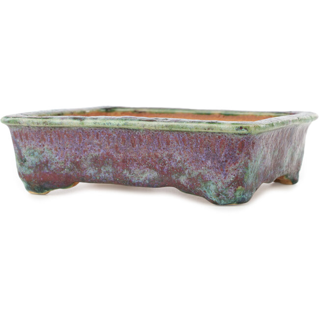 Pot à bonsaï rectangulaire multicolore rouge de Hama Jube - 177 x 152 x 50 mm