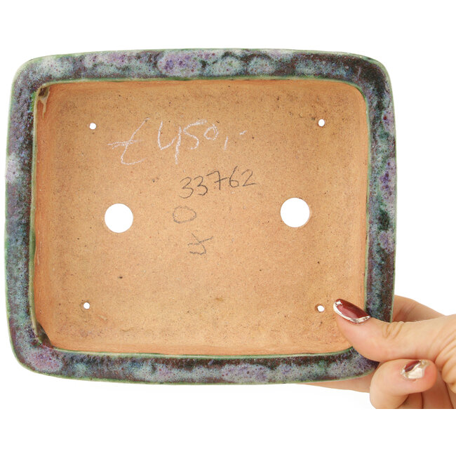 Pot à bonsaï rectangulaire multicolore rouge de Hama Jube - 177 x 152 x 50 mm