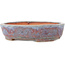 Ronde rode en blauwe bonsaipot van Hama Jube - 173 x 152 x 43 mm