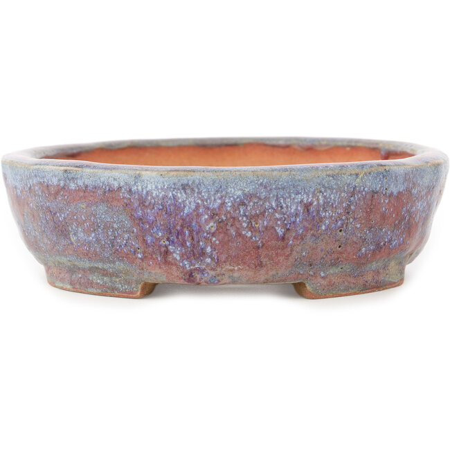 Pot à bonsaï rond rouge et bleu de Hama Jube - 173 x 152 x 43 mm