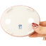 Oval white and red  bonsai pot by Kutani - 102 x 81 x 20 mm