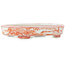 Oval white and red  bonsai pot by Kutani - 102 x 81 x 20 mm