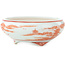 Vaso bonsai rotondo bianco e rosso di Kutani - 77 x 77 x 30 mm