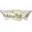 Rectangular white and black bonsai pot by Kutani - 95 x 78 x 35 mm