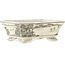 Rectangular white and black bonsai pot by Kutani - 95 x 78 x 35 mm