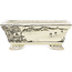 Rectangular white and black bonsai pot by Kutani - 95 x 78 x 35 mm