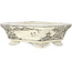 Rectangular white and black bonsai pot by Kutani - 95 x 78 x 35 mm
