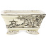 Rectangular white and black bonsai pot by Kutani - 95 x 78 x 35 mm