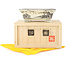 Rectangular white and black bonsai pot by Kutani - 95 x 78 x 35 mm